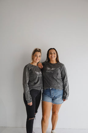 Acid Wash Breastfeeding Long Sleeve