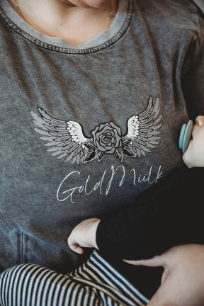 Acid Wash Breastfeeding Long Sleeve
